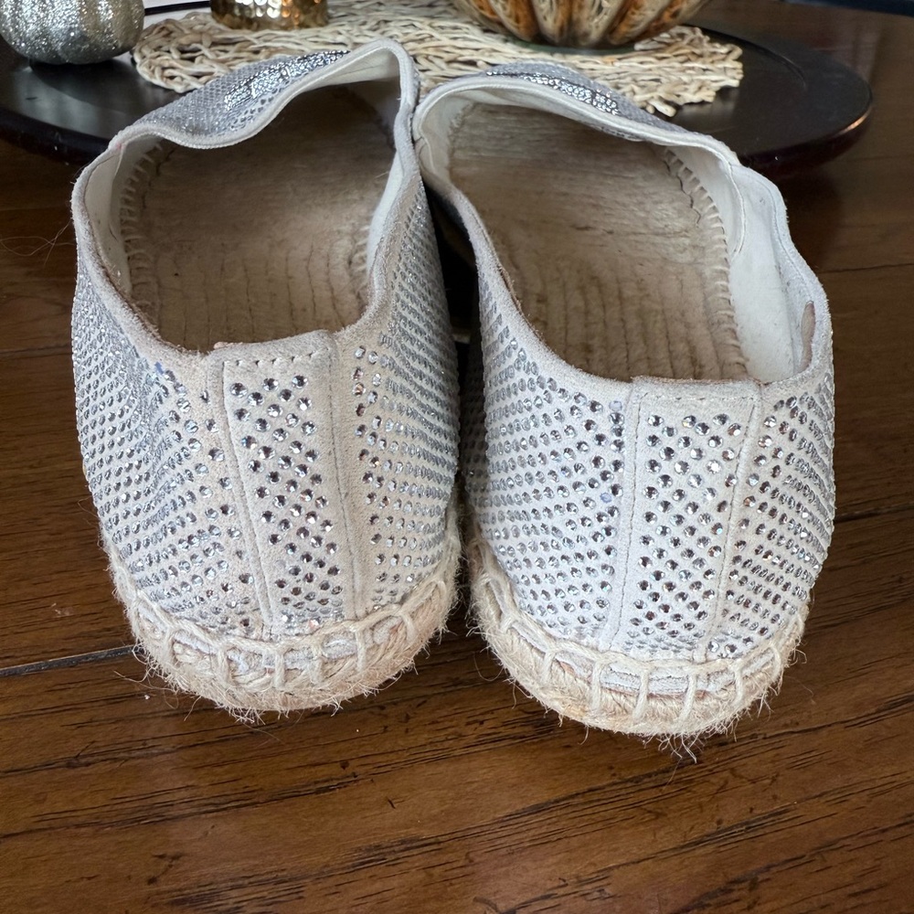 New Tory Burch Everly Espadrille Crystal Embellished in New Cream Sz 8.5. - Picture 8 of 14